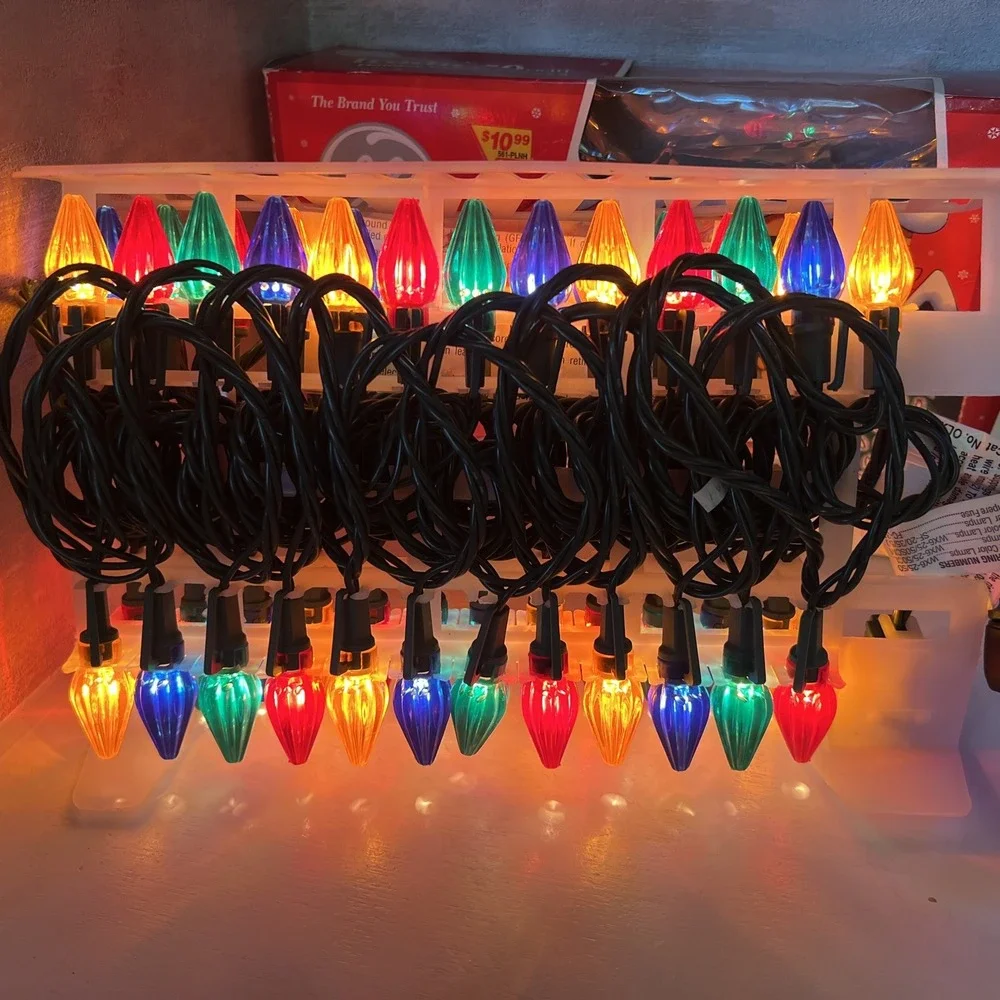 Vintage GE 50 count String-a-Long Classic Christmas Lights Assorted Color